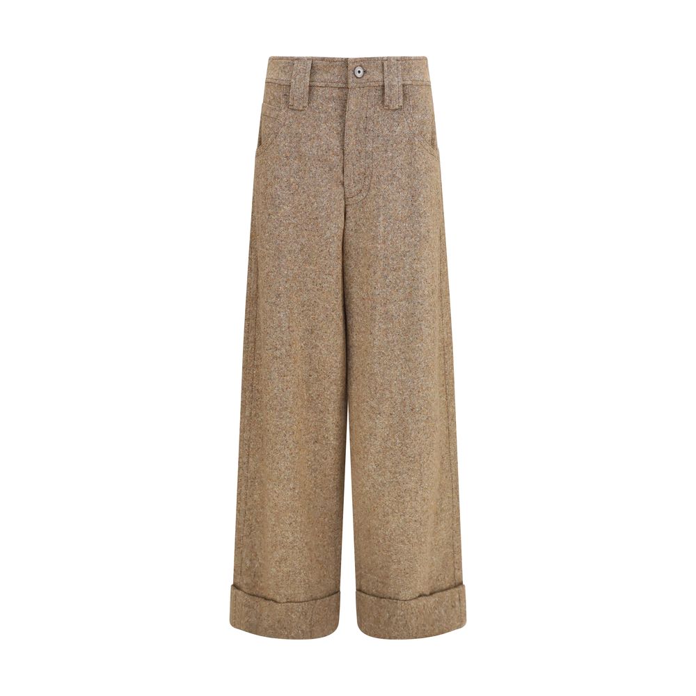 Brunello Cucinelli Beige Wool Casual Pants