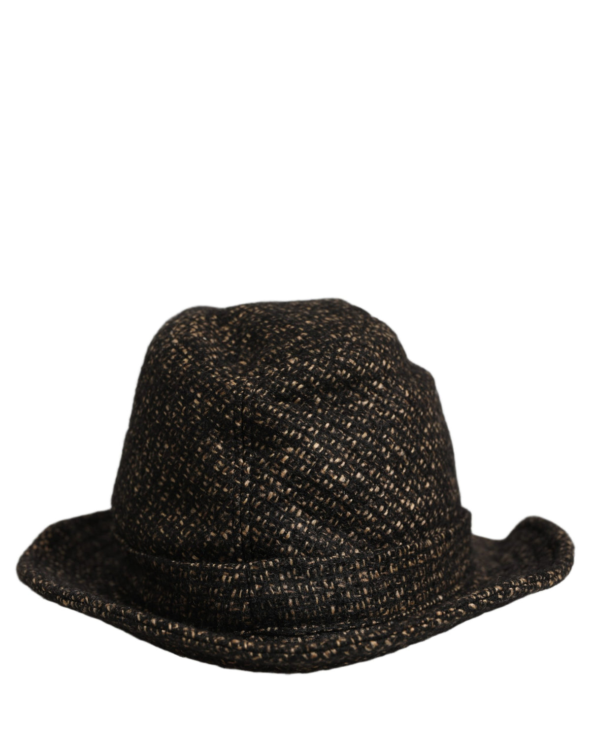 New Dolce & Gabbana Gray Melange Blended Textured Tweed Capello Hat