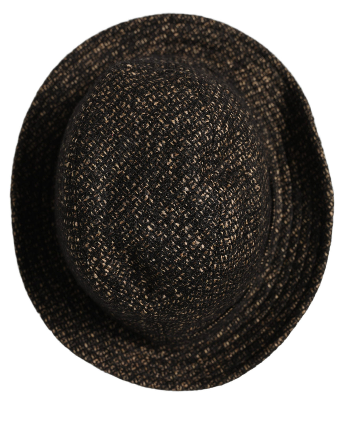 New Dolce & Gabbana Gray Melange Blended Textured Tweed Capello Hat