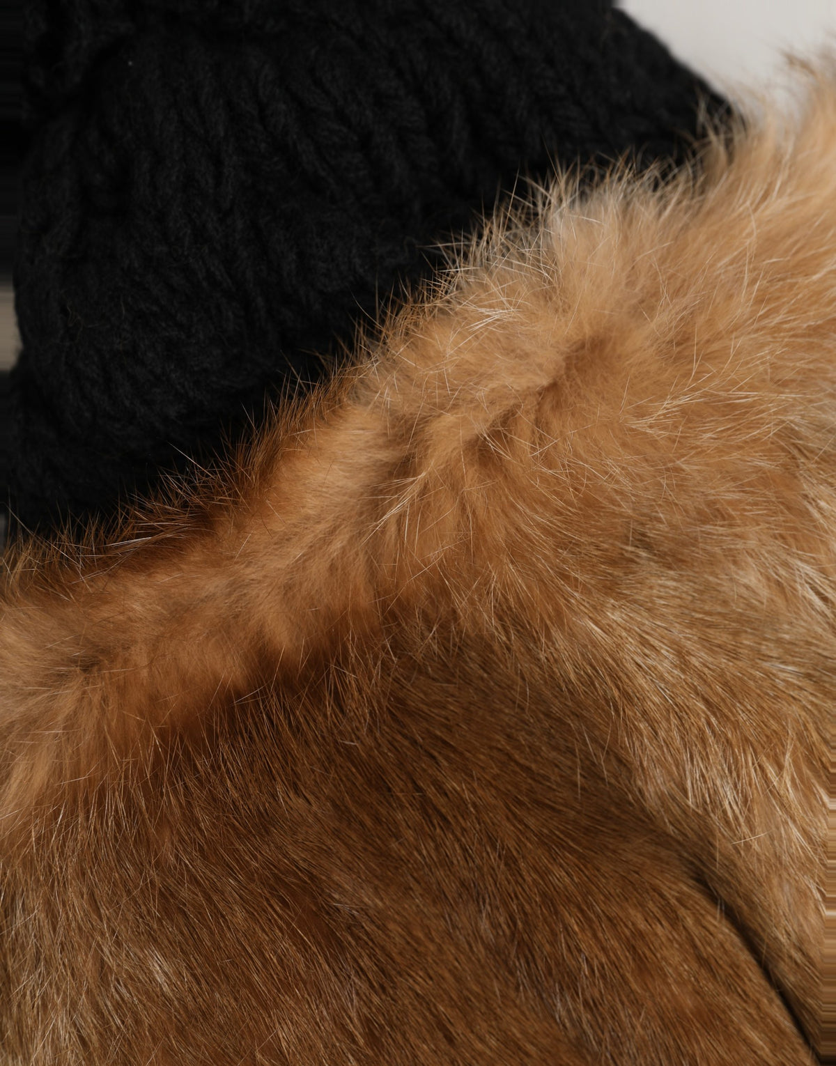 New Dolce & Gabbana Black Brown Dyed Rabbit Real Fur Winter Beanie Hat