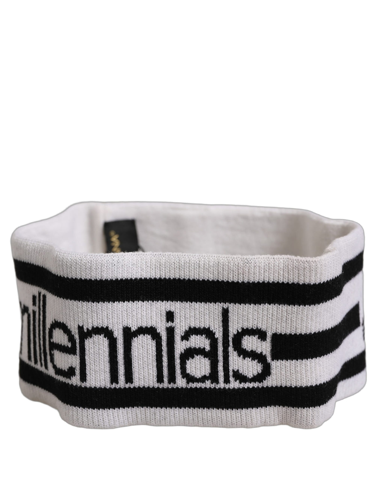 New Dolce & Gabbana White Wool Knit #DGmillennials Head Band One Size Hat