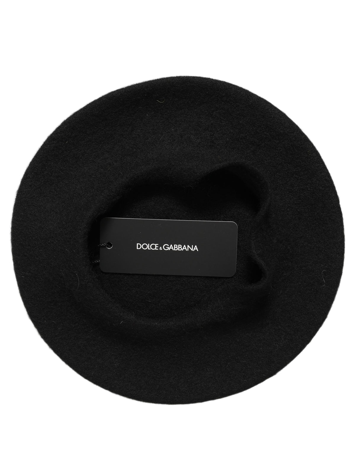 New Dolce & Gabbana Black Wool French Style Beret Capello Hat