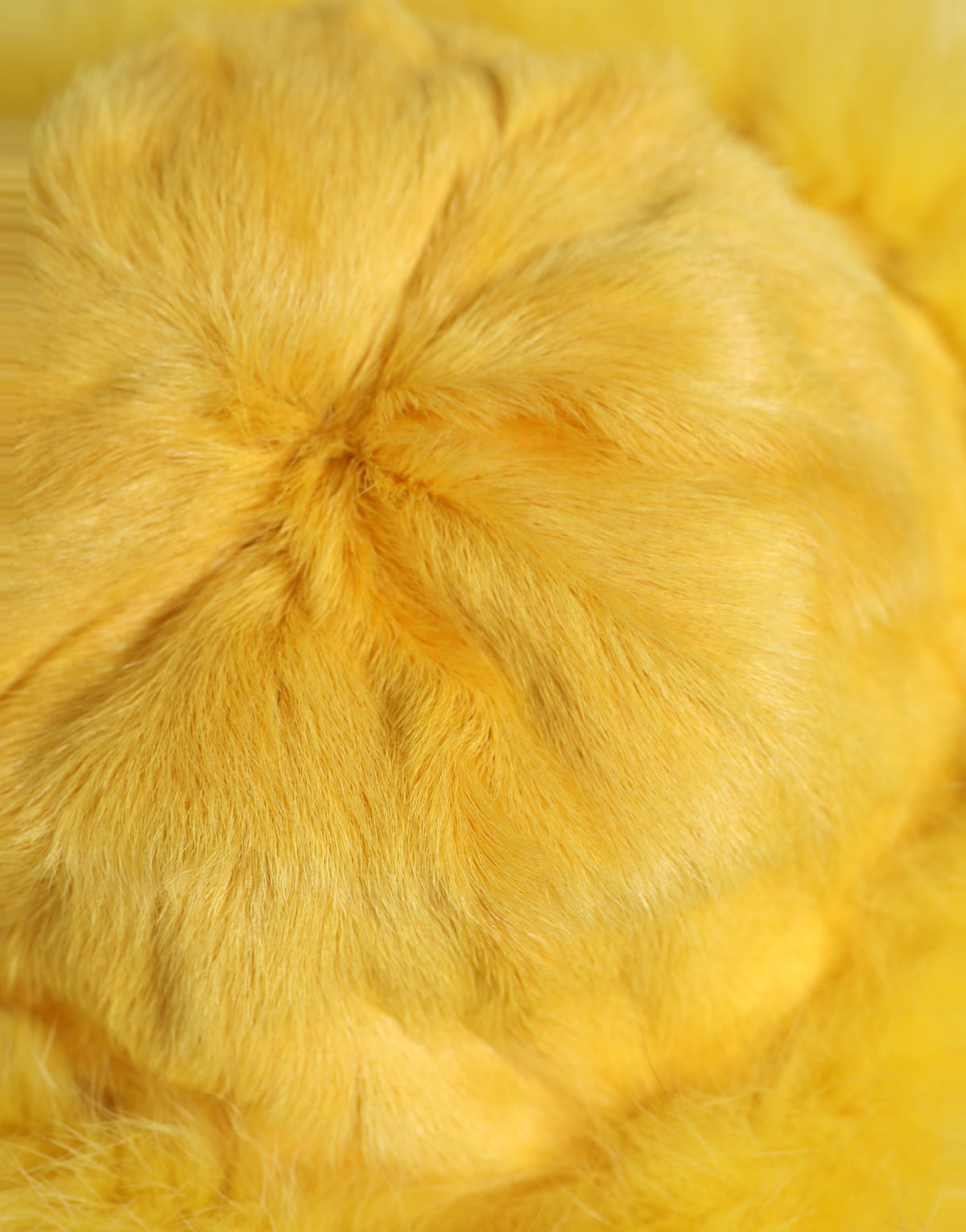 New Dolce & Gabbana Yellow Fox Fur Womens Bucket Capello Hat