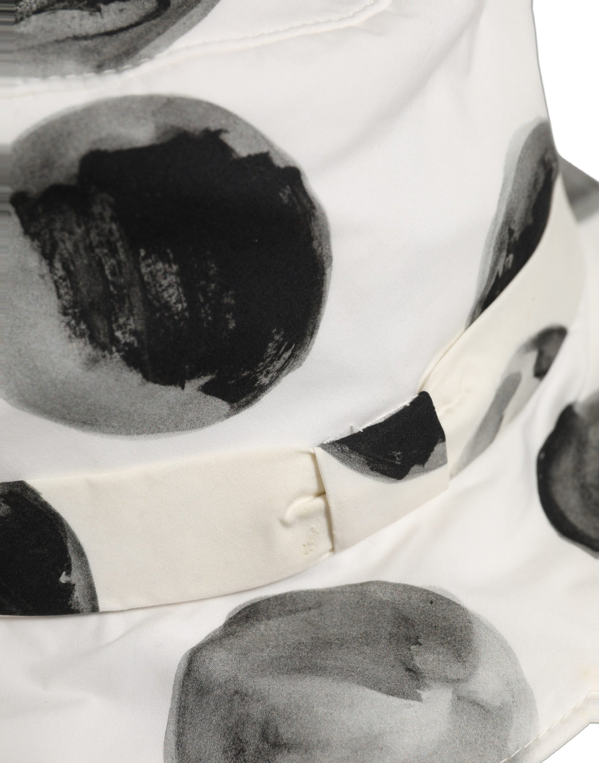 New Dolce & Gabbana White Cotton Big Polka Dot Pattern Bucket Hat
