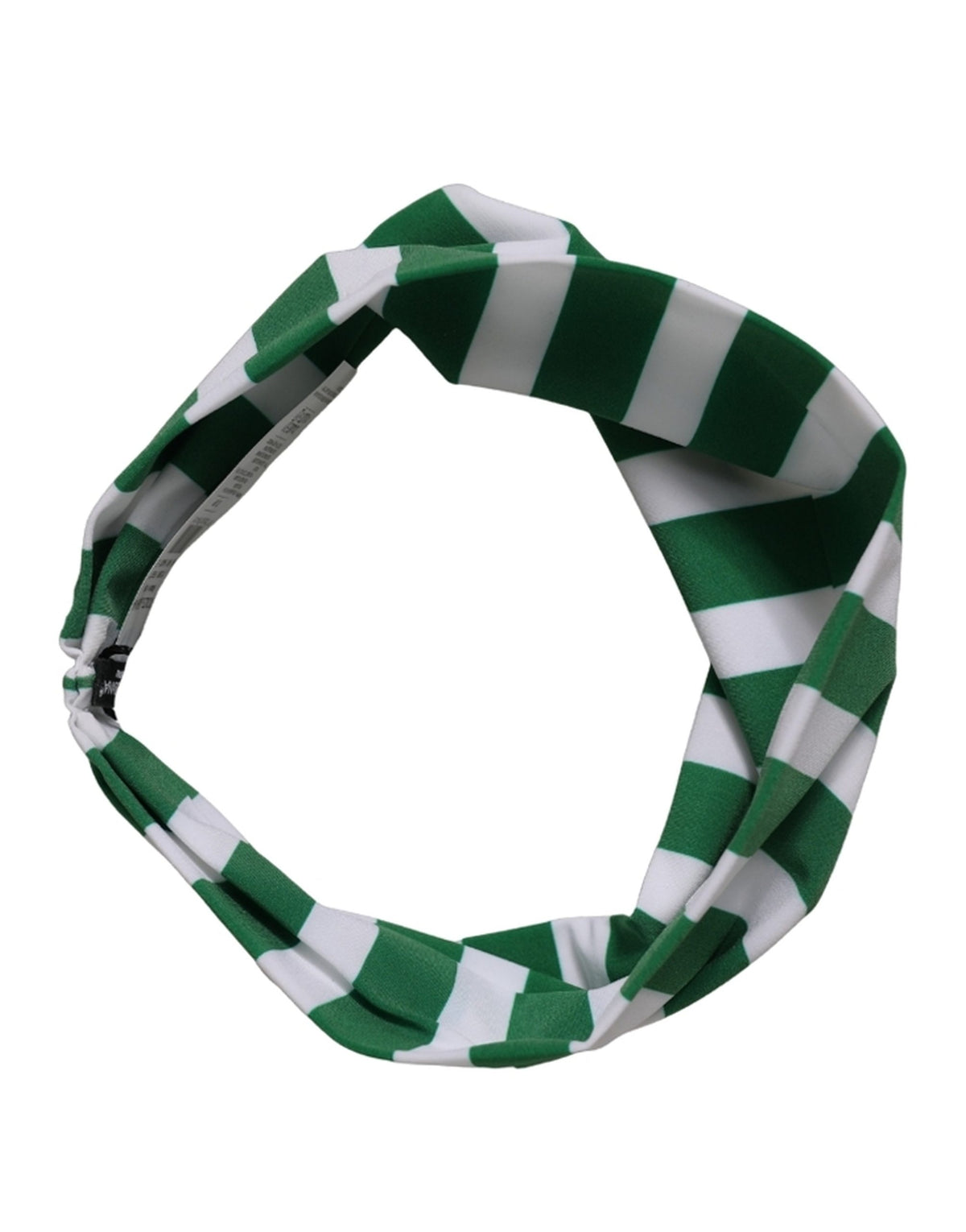 New Dolce & Gabbana Green White Stripes Nylon Head Wrap One Size Headband