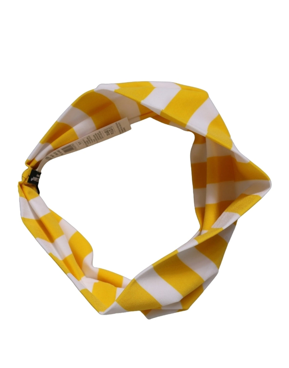 New Dolce & Gabbana Yellow White Stripes Nylon Head Wrap One Size Headband