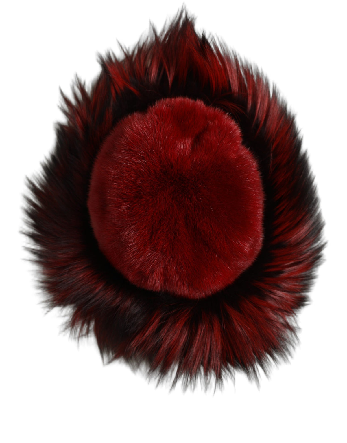 New Dolce & Gabbana Red Fox Mink Fur Womens Bucket Capello Hat