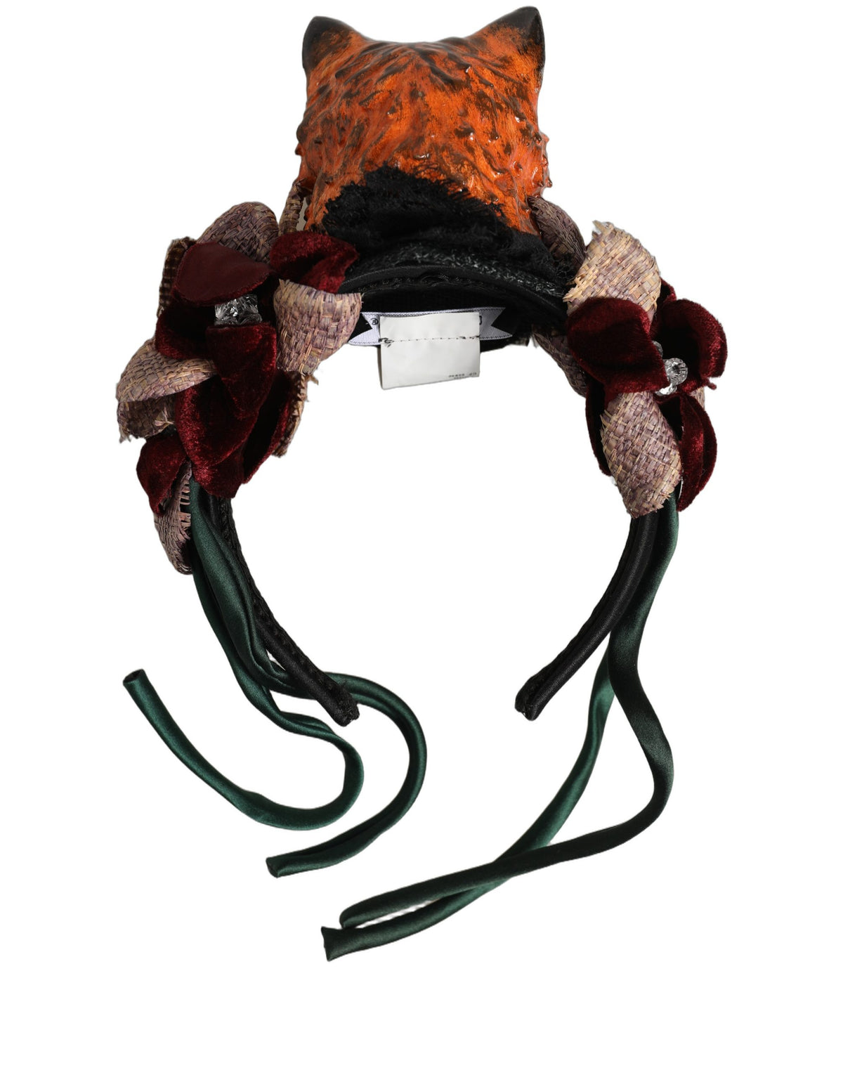New Dolce & Gabbana Velvet Bengal Cat Silk Headwear Headband