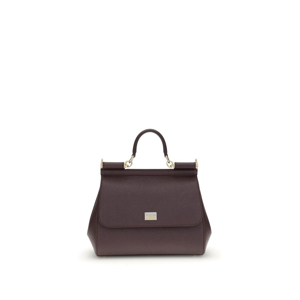Dolce & Gabbana Bordeaux Leather Handbag