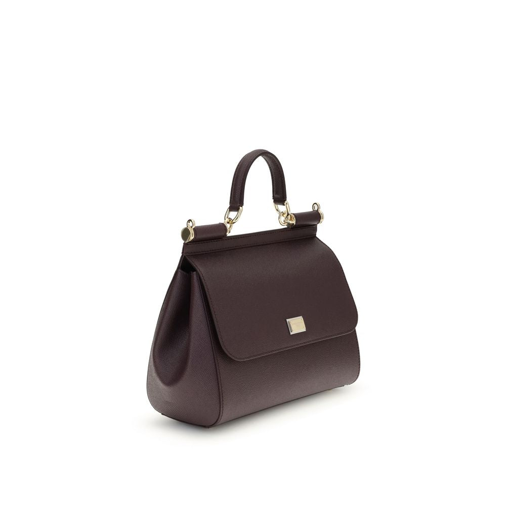 Dolce & Gabbana Bordeaux Leather Handbag