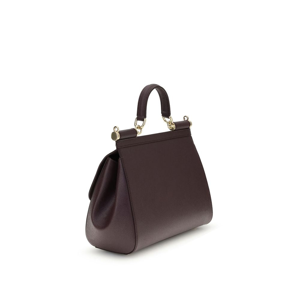 Dolce & Gabbana Bordeaux Leather Handbag