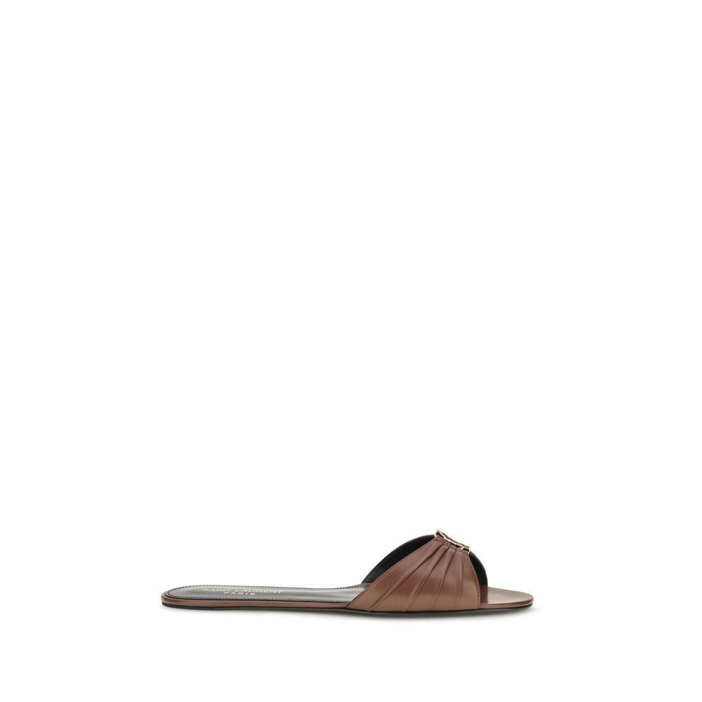 Saint Laurent Brown Leather Mules