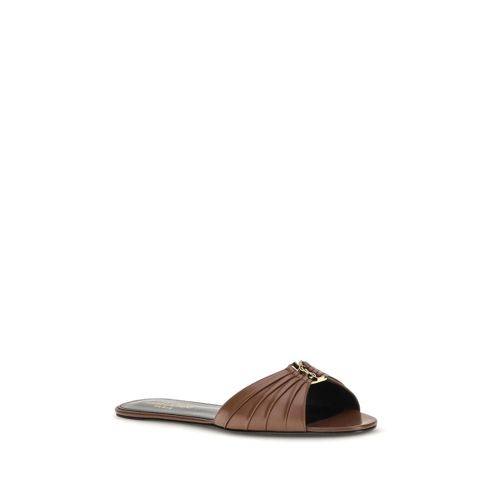 Saint Laurent Brown Leather Mules