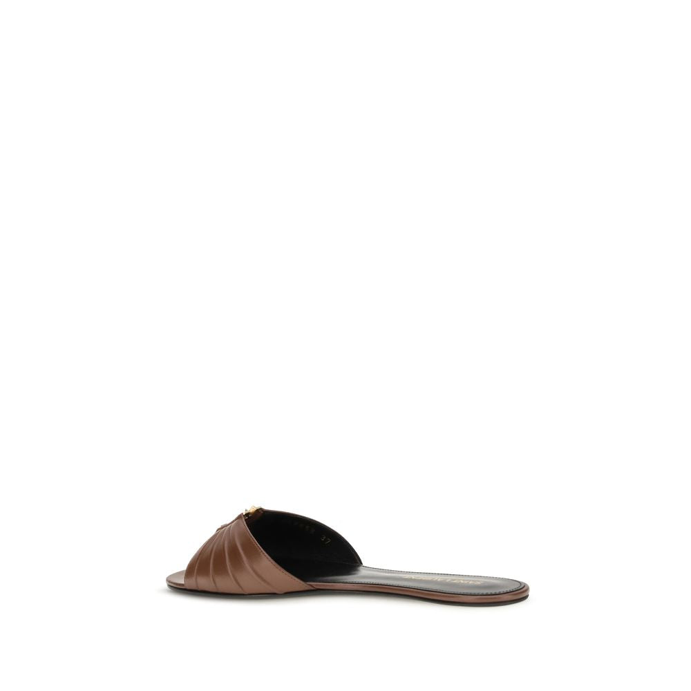 Saint Laurent Brown Leather Mules