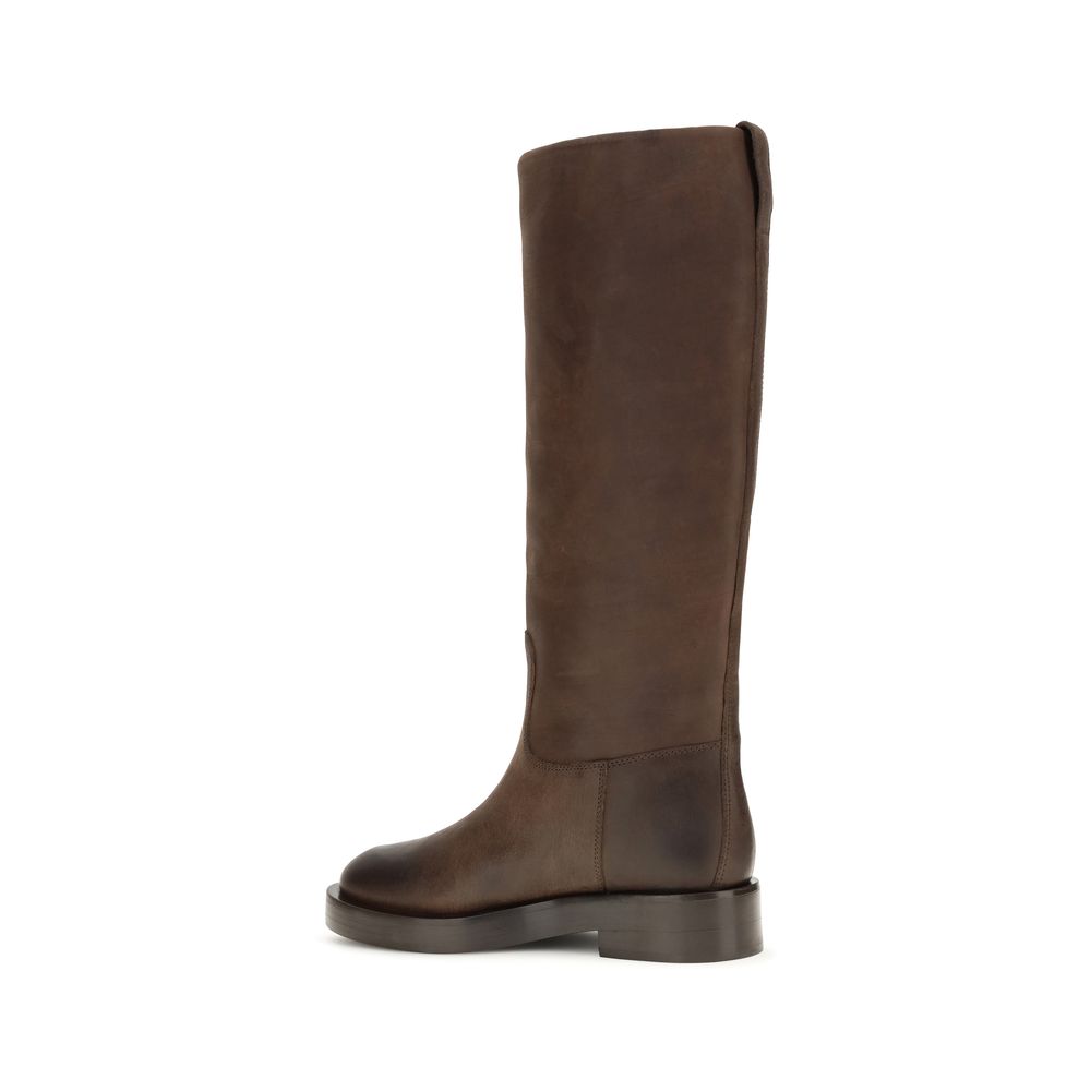 Paris Texas Brown Leather Ankle Boots