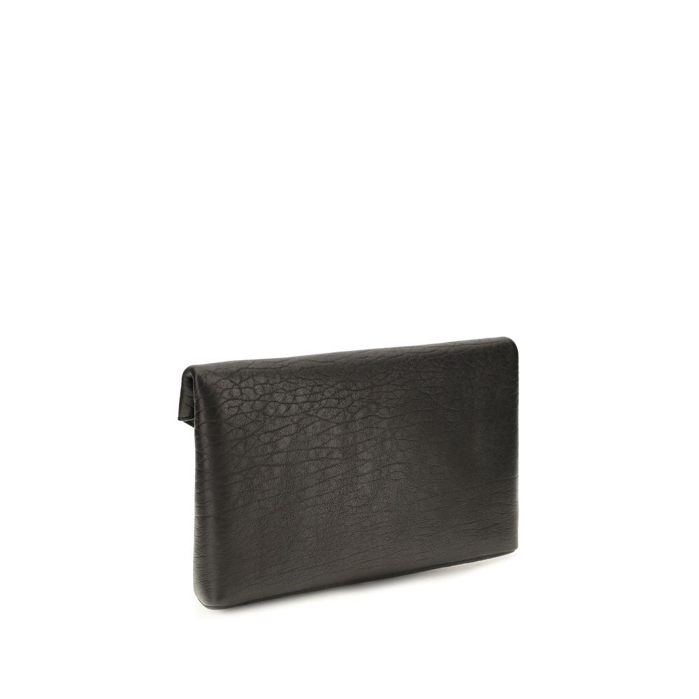 Saint Laurent Black Lamb Ovis Aries Aries Clutch Bag