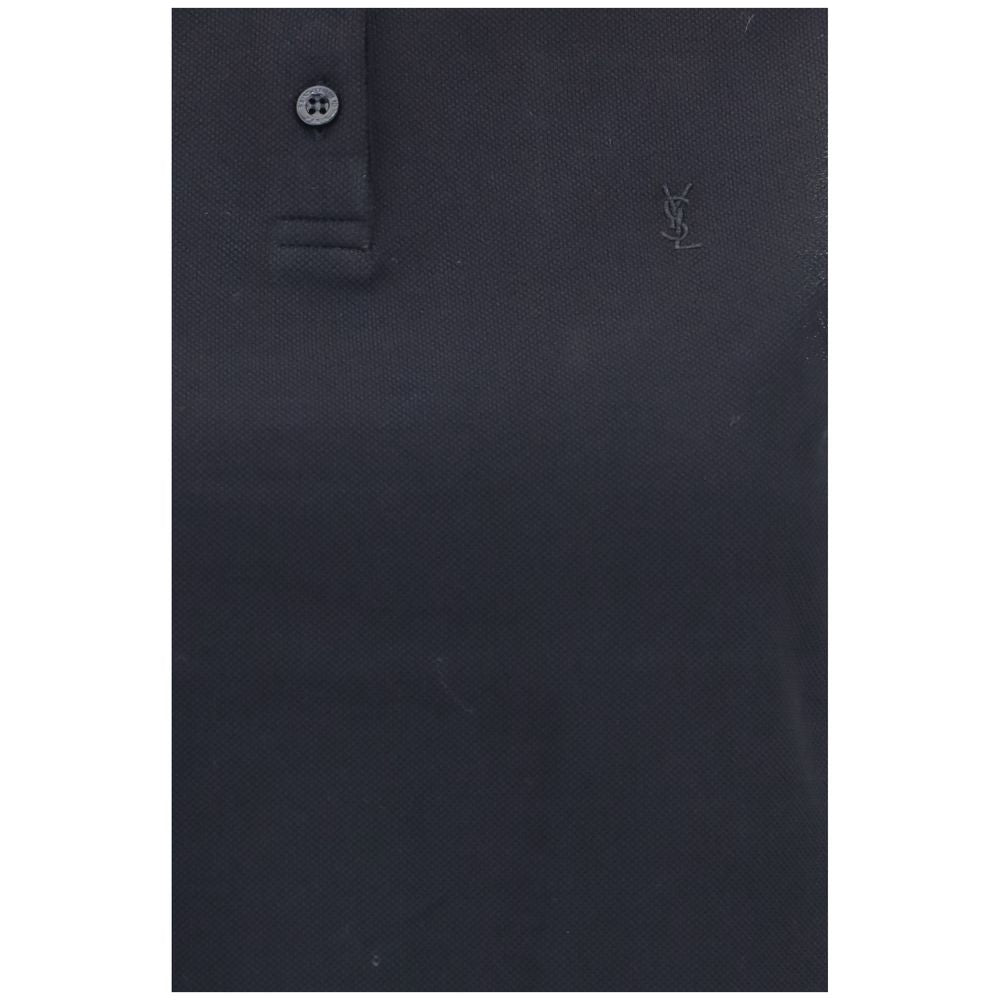 Saint Laurent Black Cotton Polo Shirt