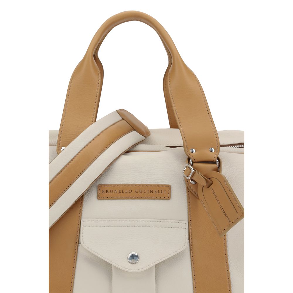 Brunello Cucinelli Beige Leather Luggage And Travel