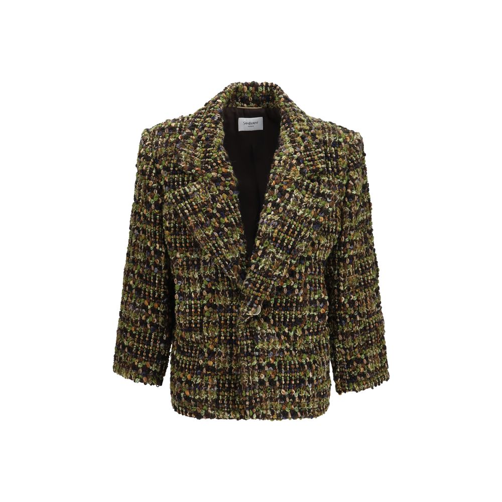 Saint Laurent Multicolor Wool Full-Length Jacket