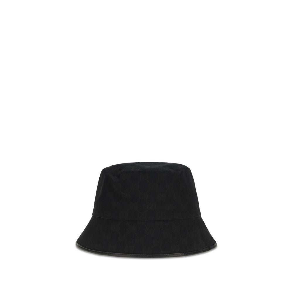New Gucci Black Fabric Bucket Hat