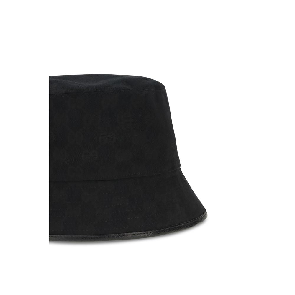 New Gucci Black Fabric Bucket Hat
