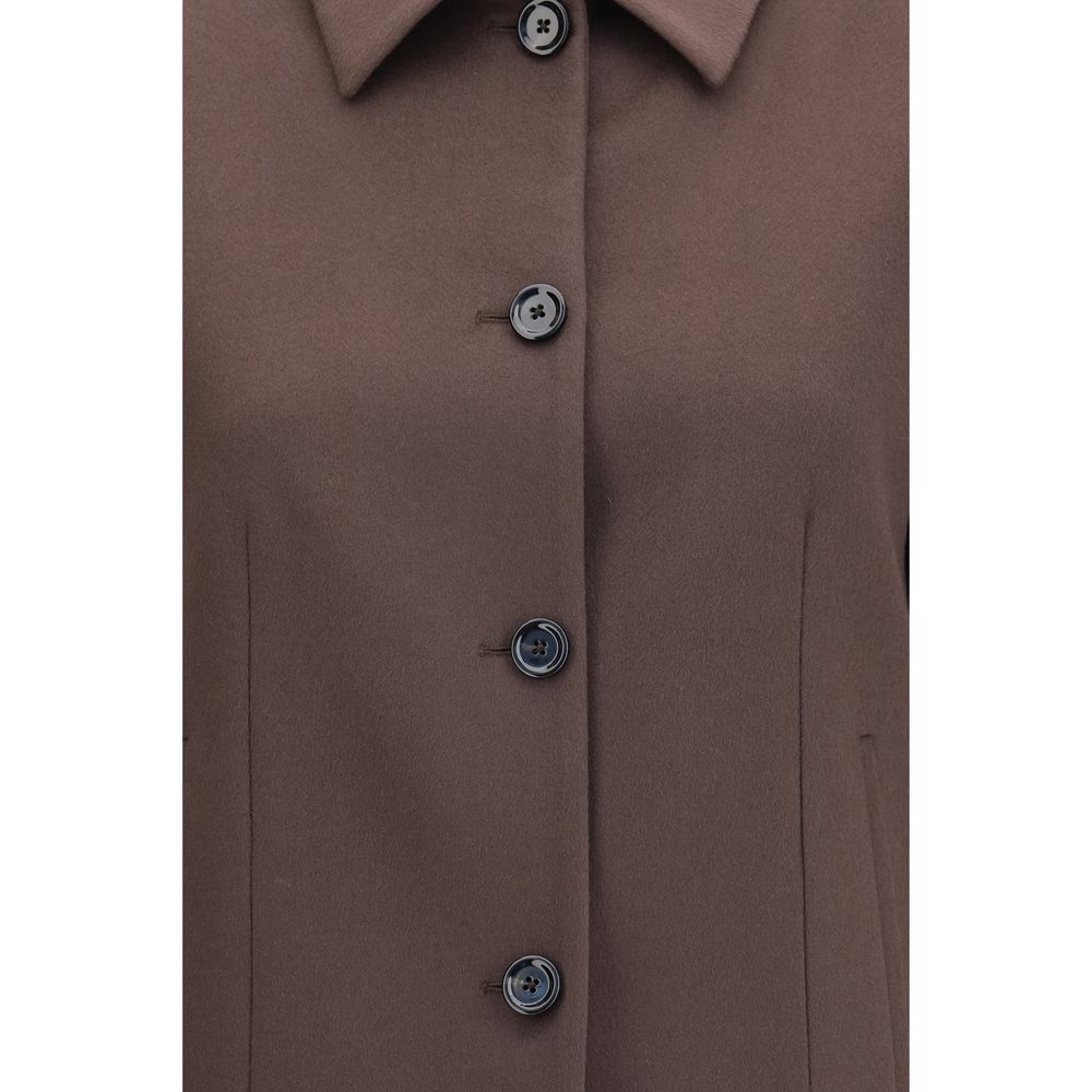 Lardini Brown Wool Full-Length Jacket