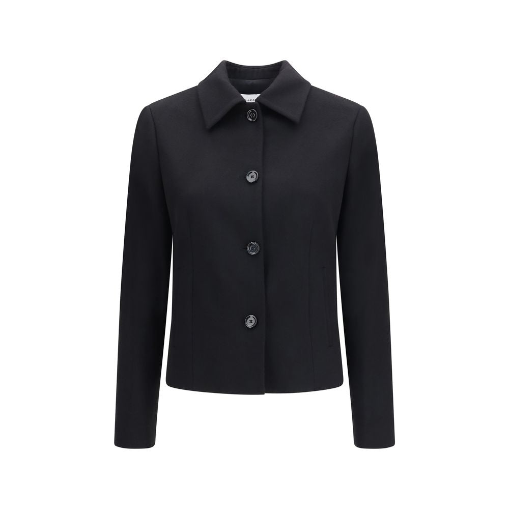 Lardini Black Wool Full-Length Jacket
