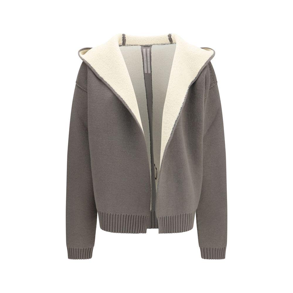 New Rick Owens Gray Wool Hoodie