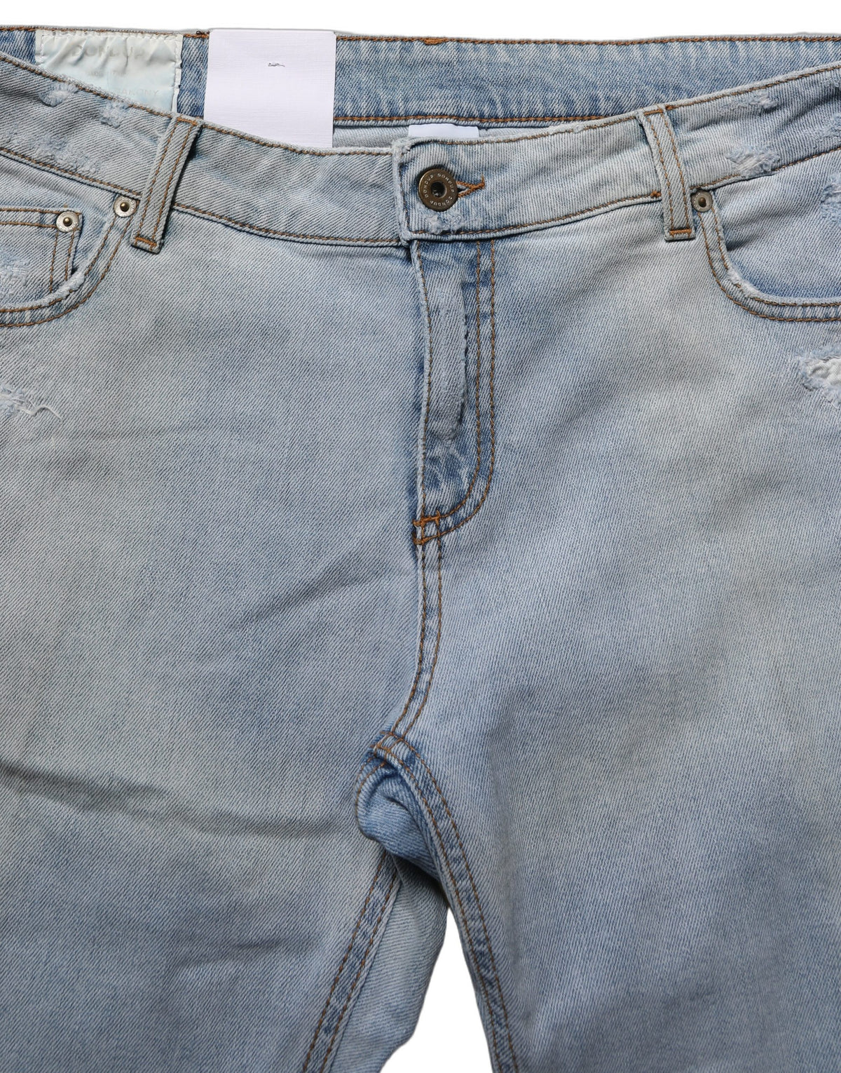 Dondup Light Blue High Waist Tapered Denim Cotton Stretch Jeans