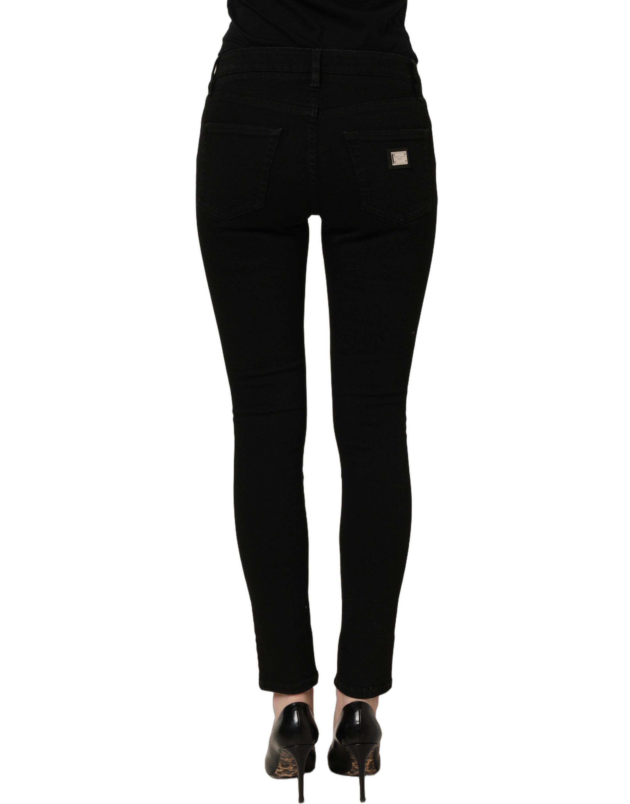 Dolce & Gabbana Dark Gray Cotton Stretch Skinny Denim Jeans