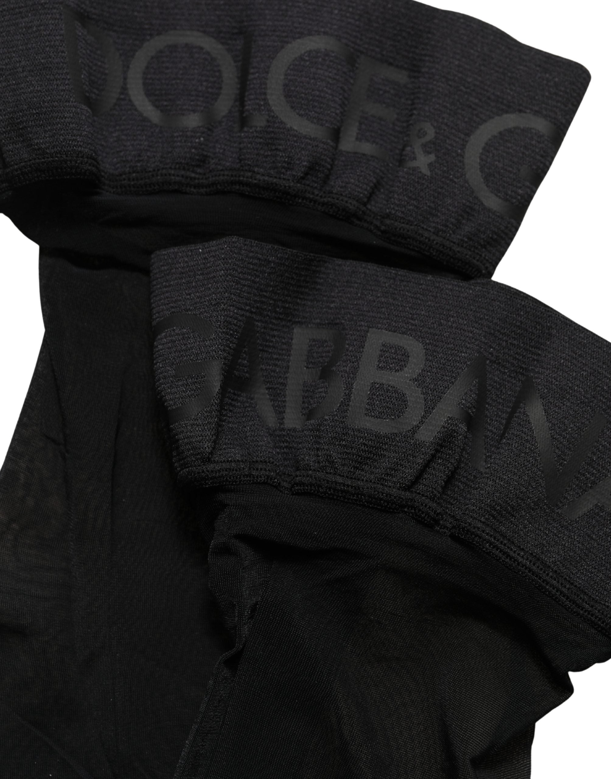 Dolce & Gabbana Black Nylon Logo Long Women Accessory Socks