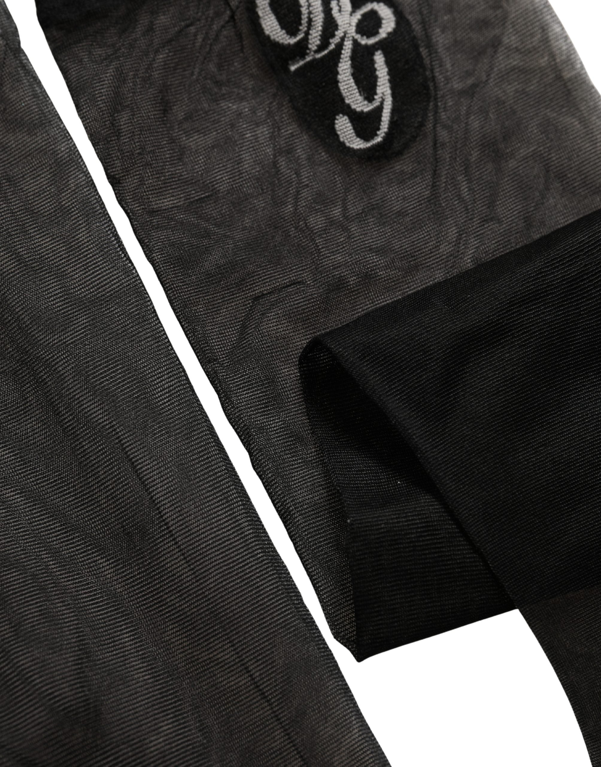 Dolce & Gabbana Black Nylon Mesh Sheer Long Accessory Socks