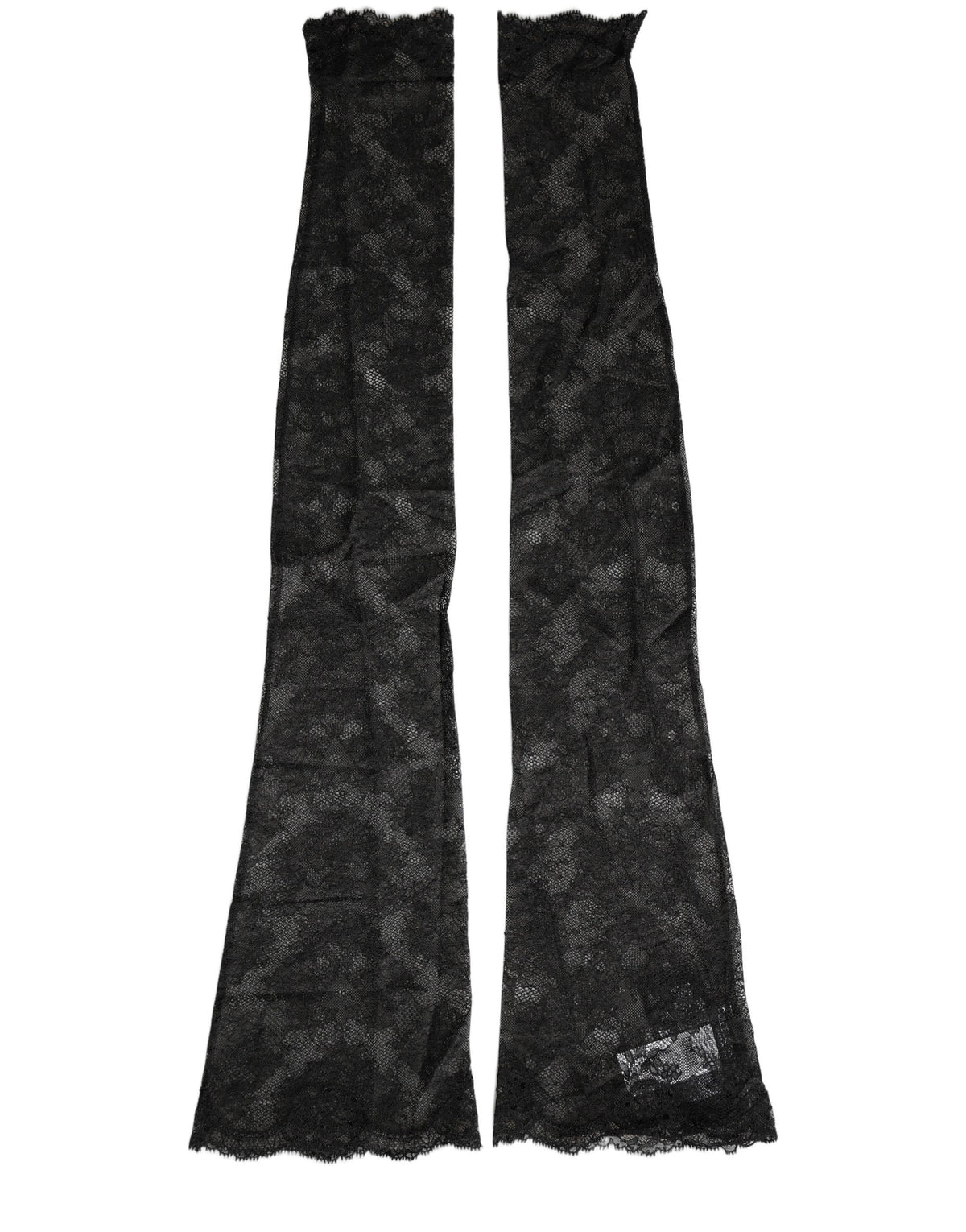 Dolce & Gabbana Black Floral Lace Nylon Stretch Knee High Socks