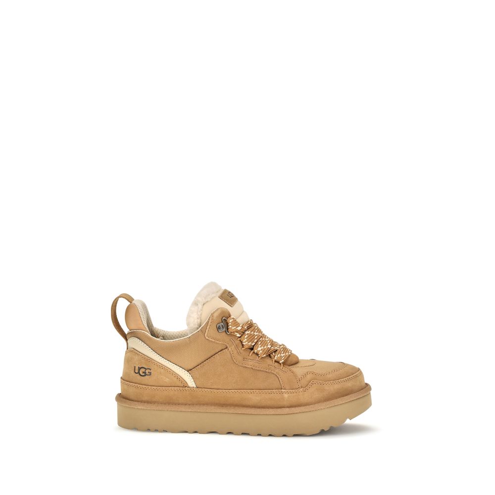 UGG Beige Leather Chunky Sneakers