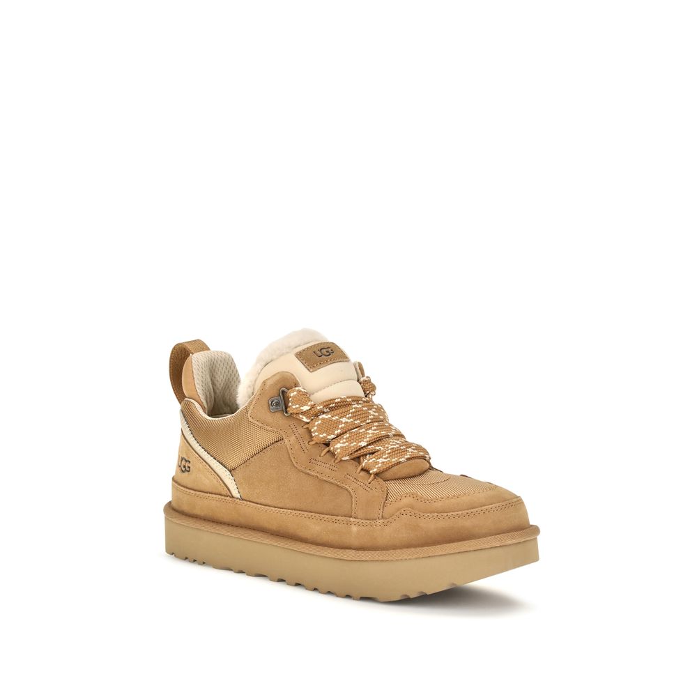UGG Beige Leather Chunky Sneakers