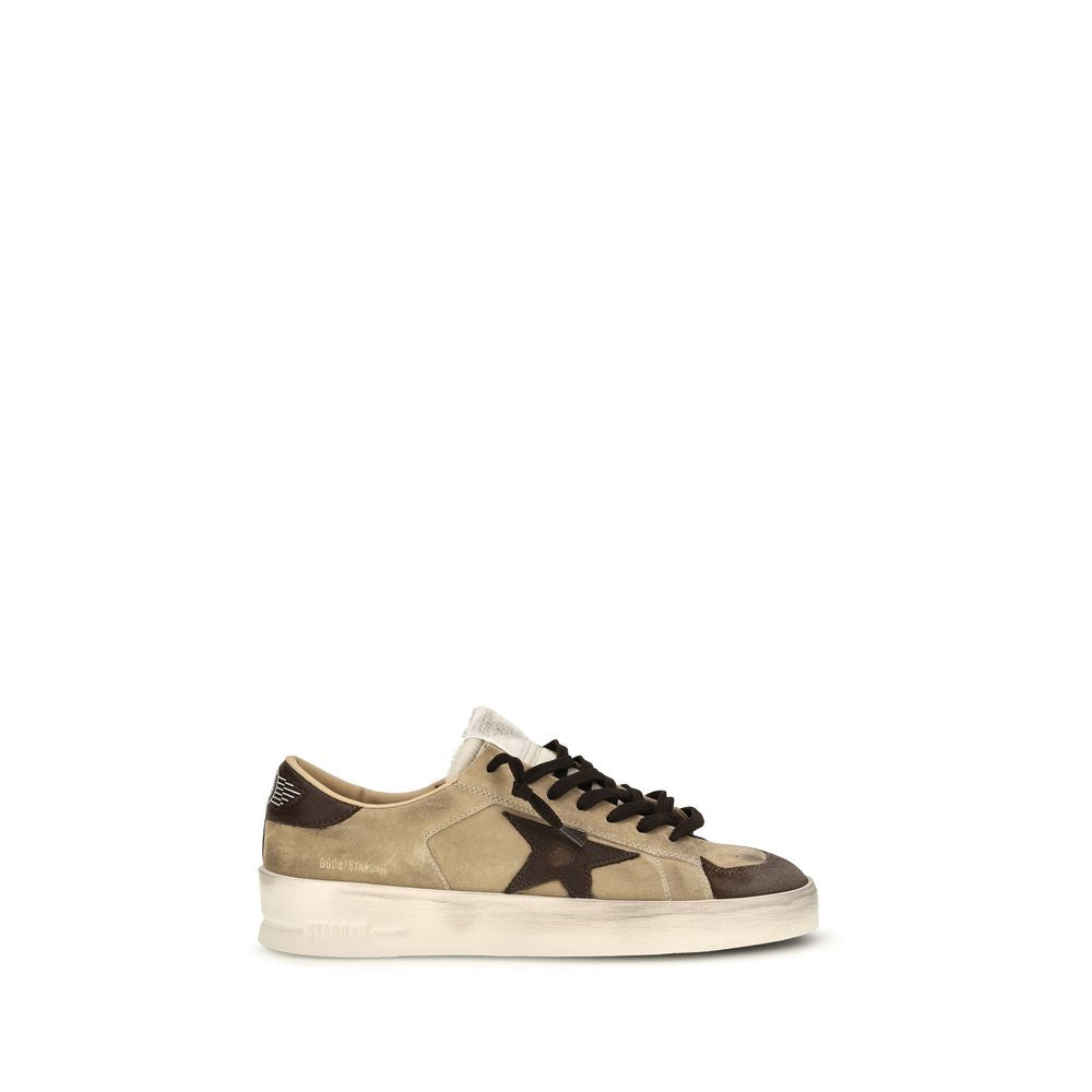 Golden Goose Beige Leather Sneakers