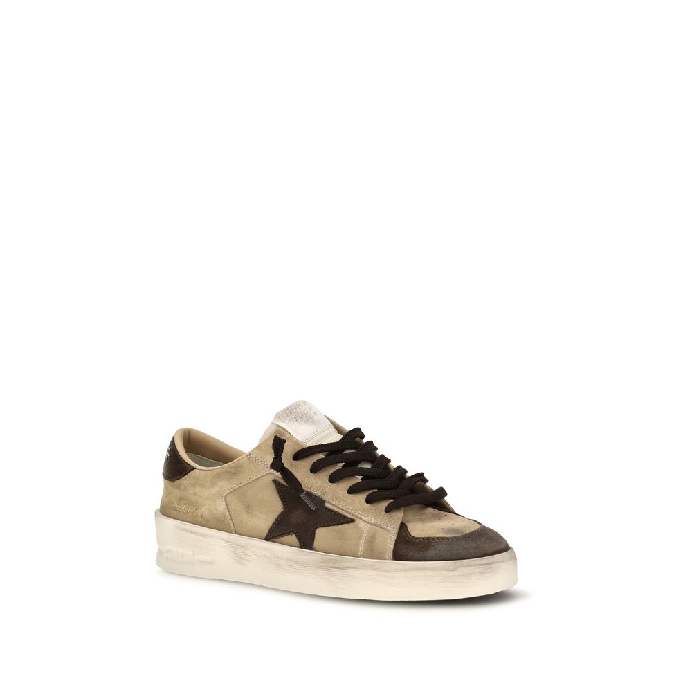 Golden Goose Beige Leather Sneakers