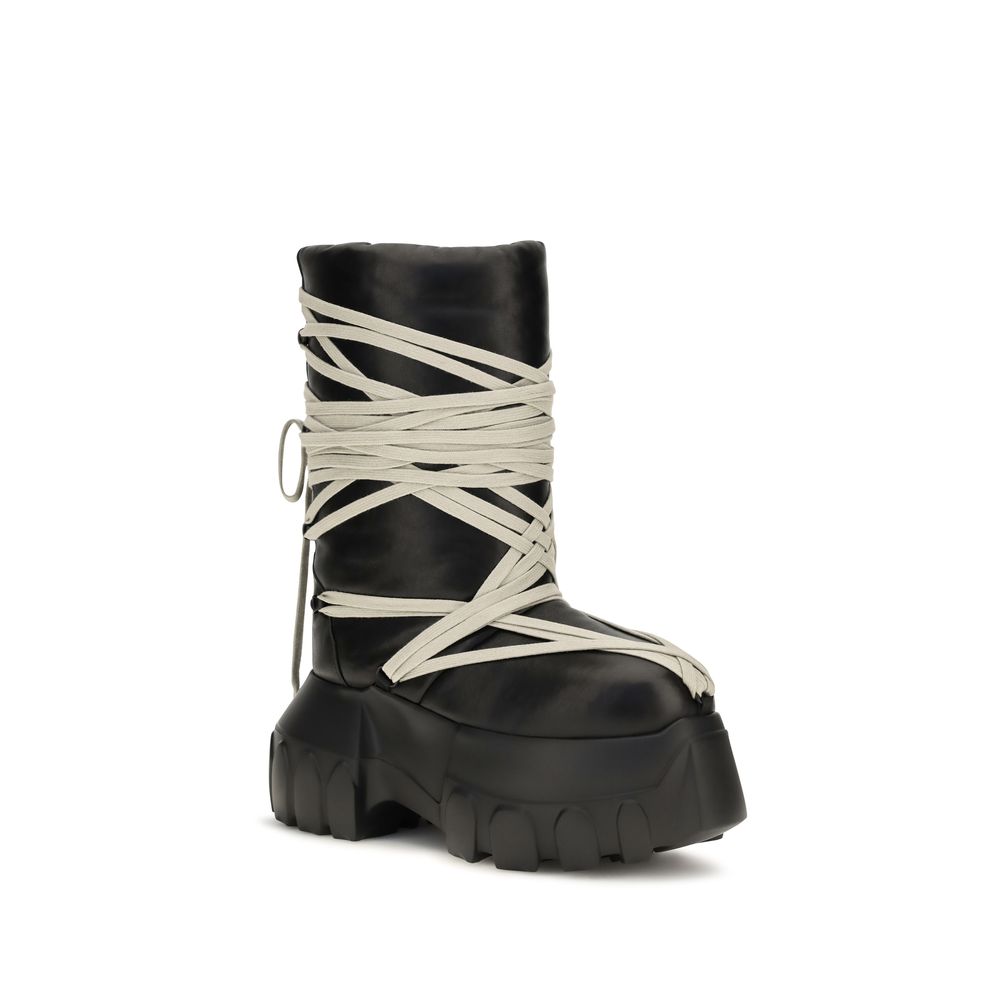 New Rick Owens Black Lace-Up Boots