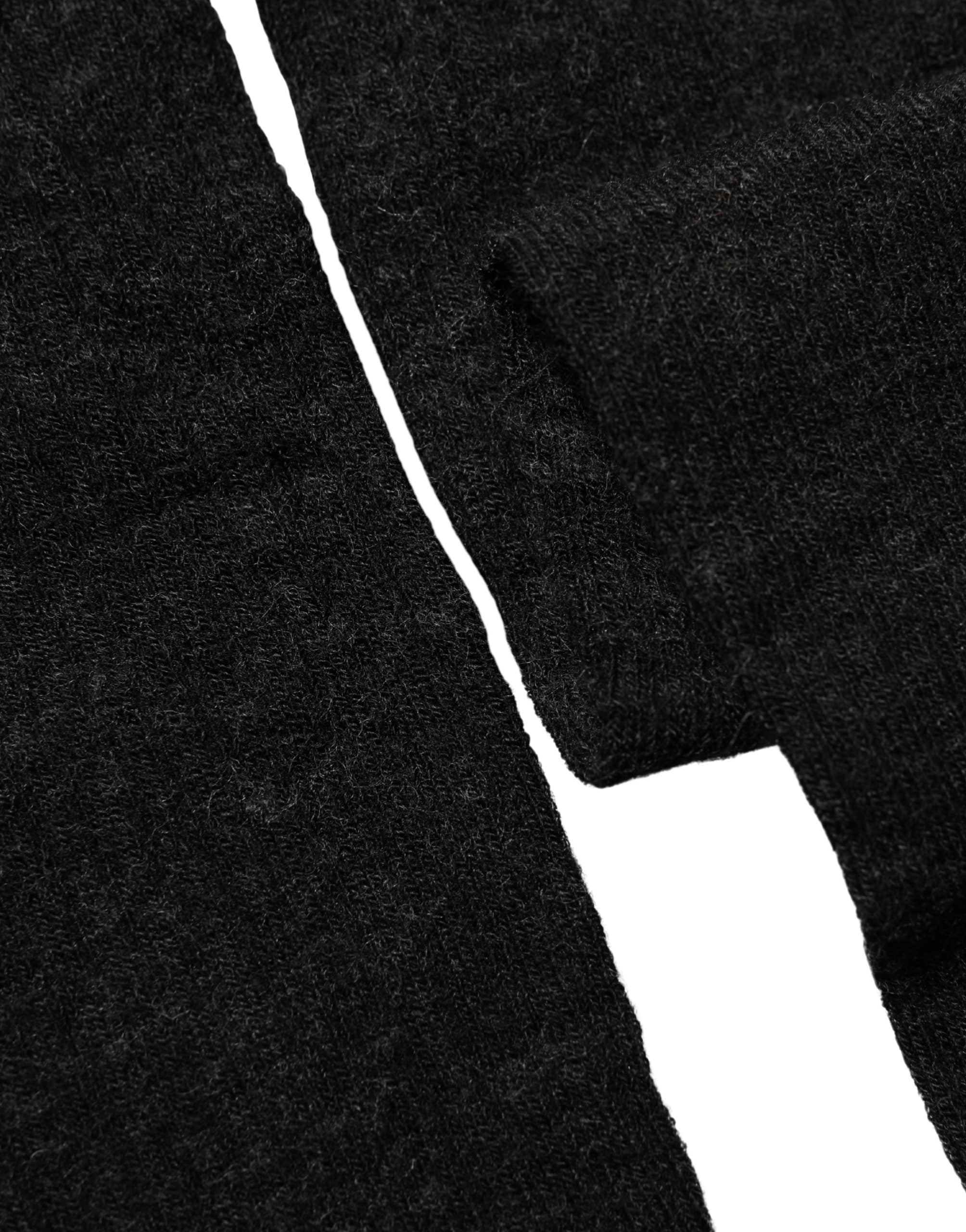 Dolce & Gabbana Dark Gray Wool Over Calf Long Women Accessory Socks