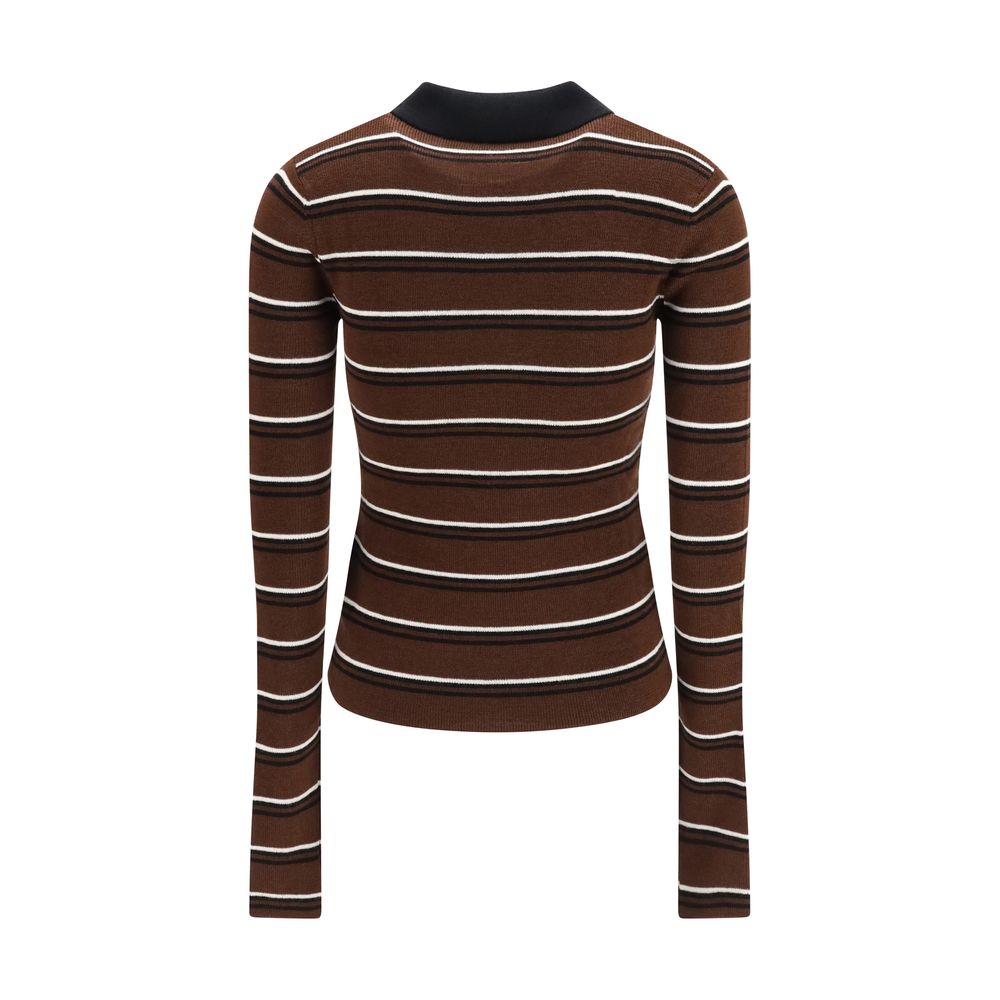 Ganni Brown Wool Dress Shirt
