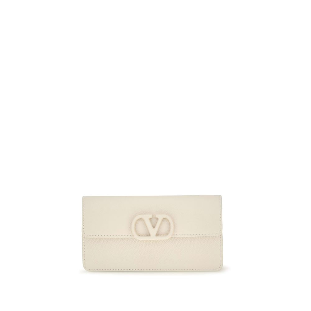 Valentino Garavani Beige Calf Leather Bos Taurus Wallet