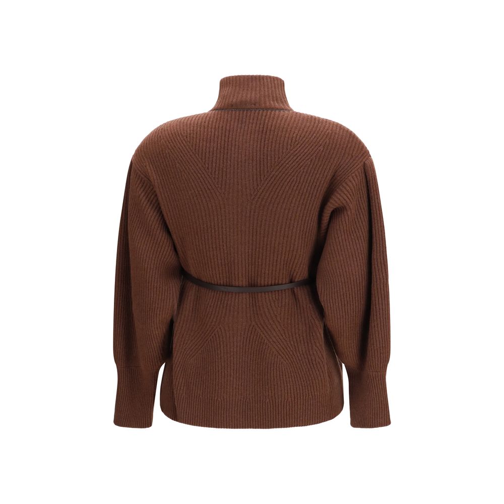 Brunello Cucinelli Brown Wool Cardigan