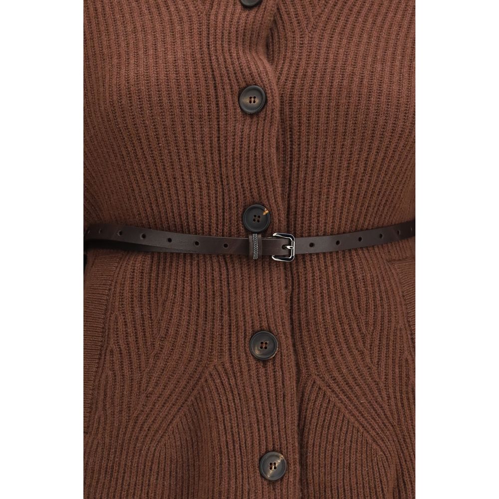 Brunello Cucinelli Brown Wool Cardigan