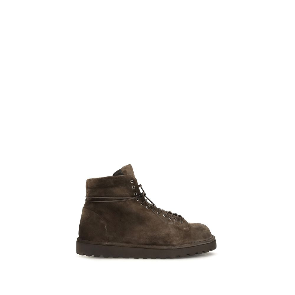 Marsell Brown Suede Leather Lace-Up Boots