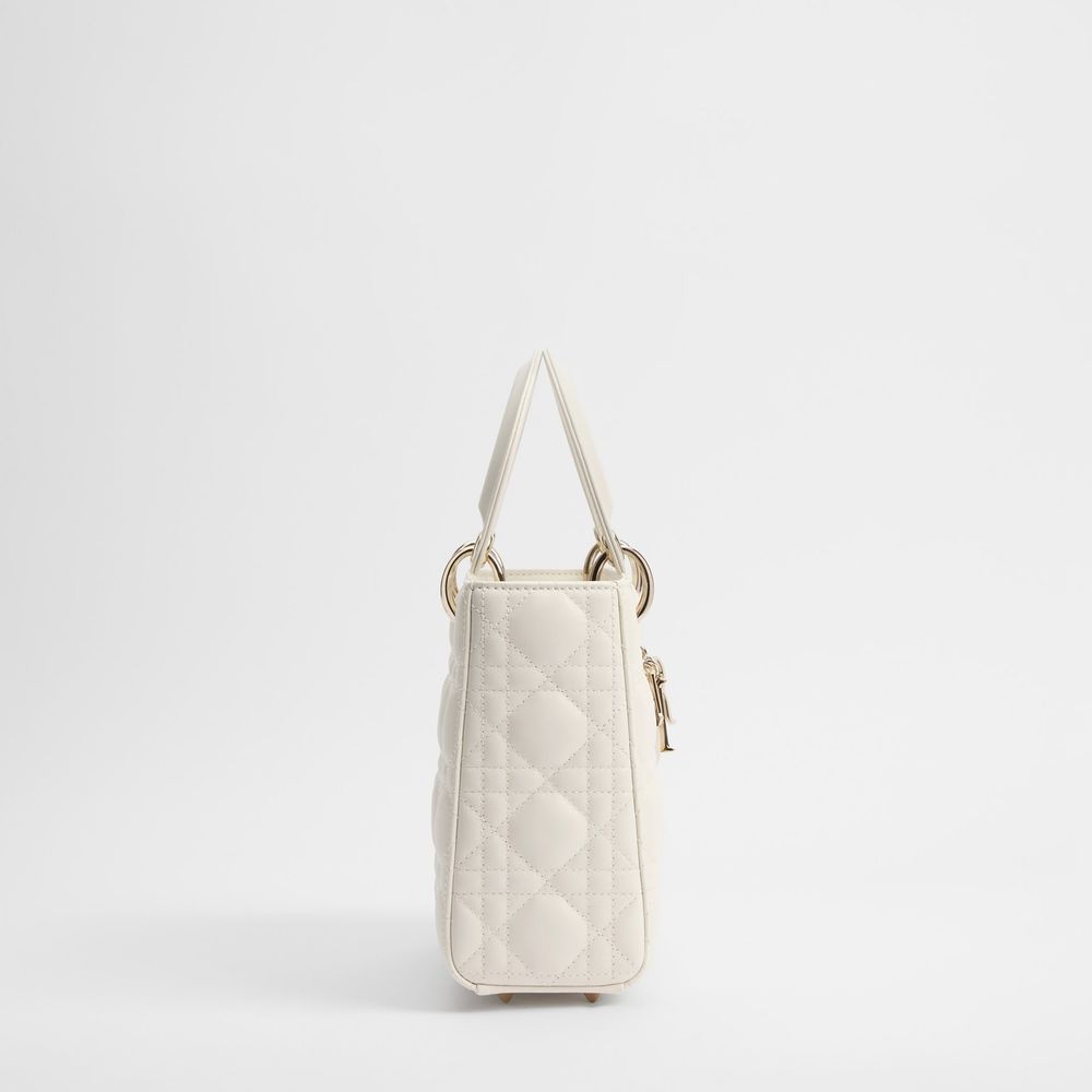 Dior White Lamb Leather Shoulder Bag
