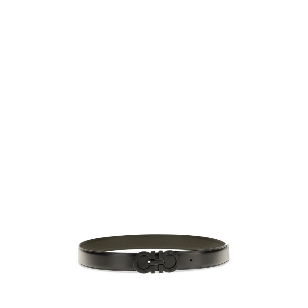 Ferragamo Black Leather Regular Belt