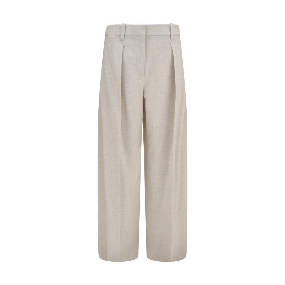 Brunello Cucinelli Beige Wool Dress Pants