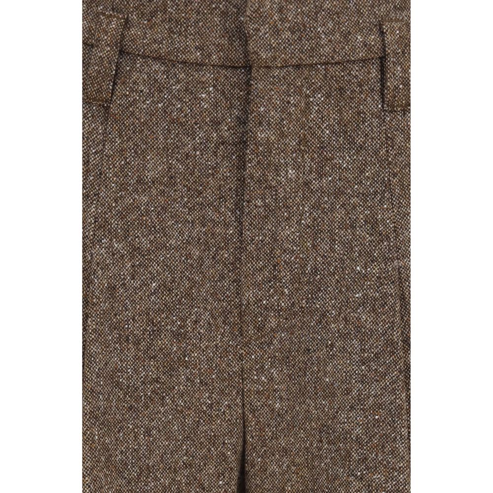 Brunello Cucinelli Brown Wool Casual Pants