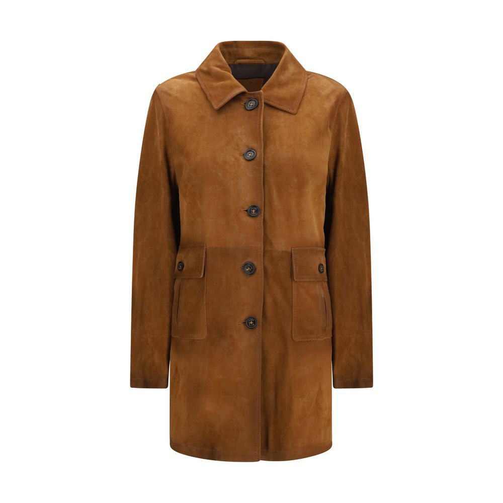 Valstar Brown Leather Full-Length Jacket