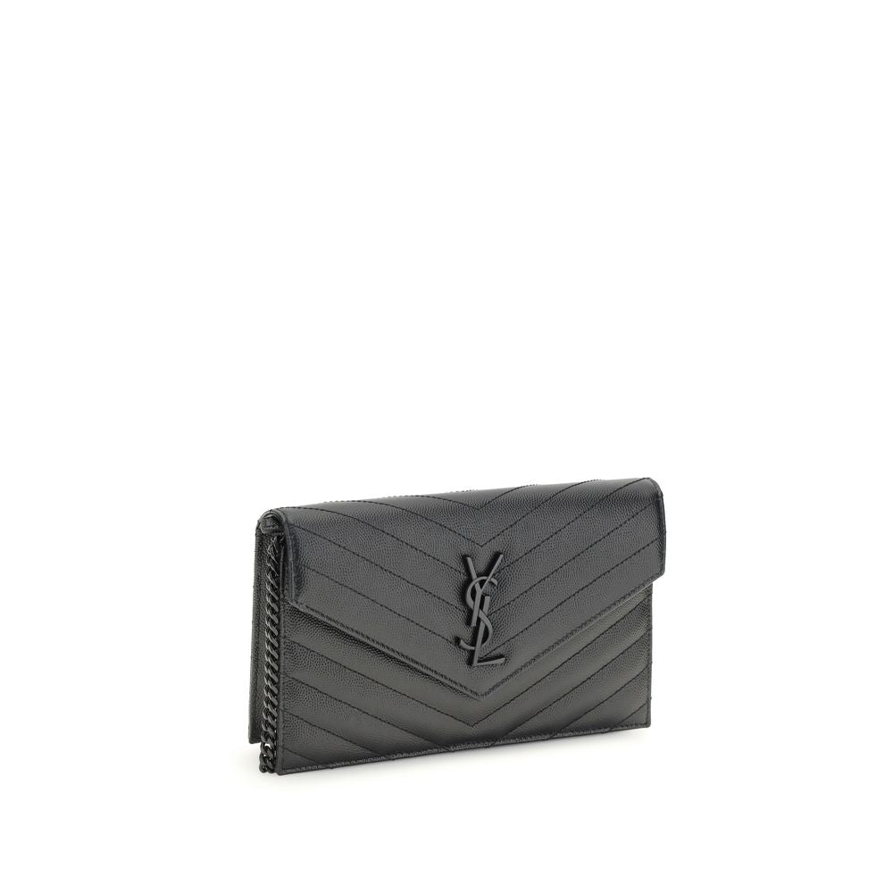 Saint Laurent Black Leather Wallet